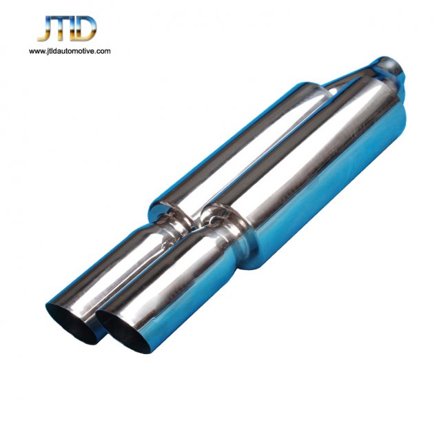 JTM-063 DUAL tip Stainless steel Exhaust Muffler 2.5" Inlet