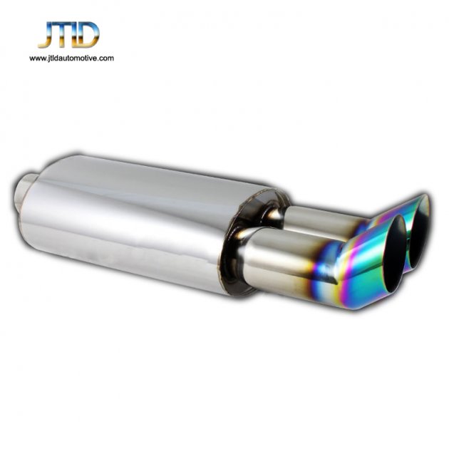 JTM-052GB Style Burnt Dual  Stainless Steel Black Exhaust Muffler