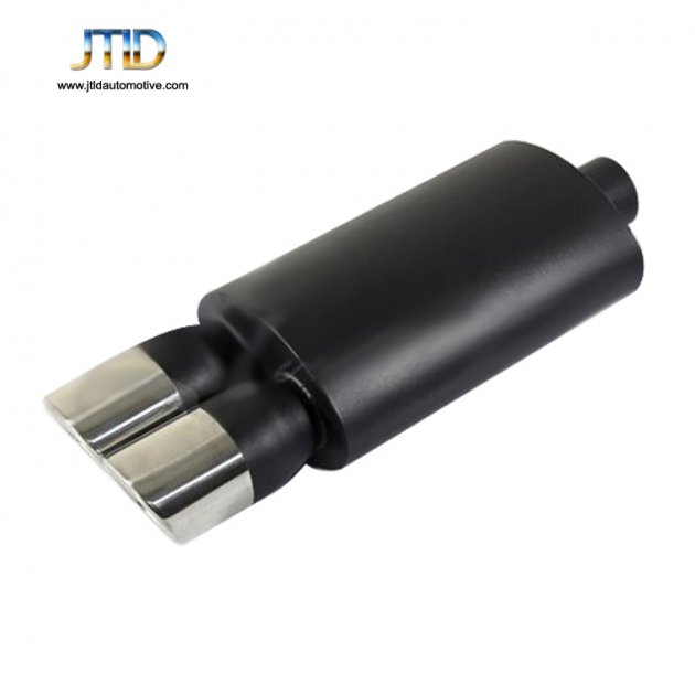 JTM-050 UNIVERSAL DUAL SQUARE TIP MUFFLER EXHAUST/MATTE BLACK MUFFLER PIPE EXHAUST MUFFLER