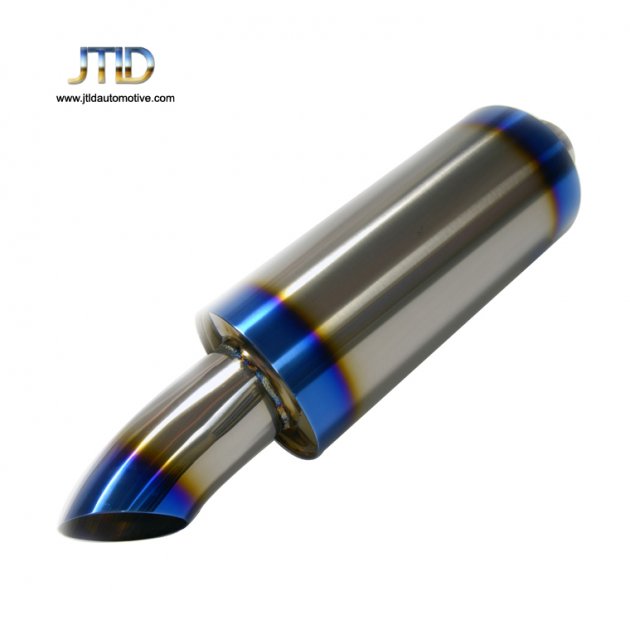 JTM-022 Universal Titanium Silencer Muffler Stainless Steel Blue burned Vehicle Muffler car exhaust Muffler