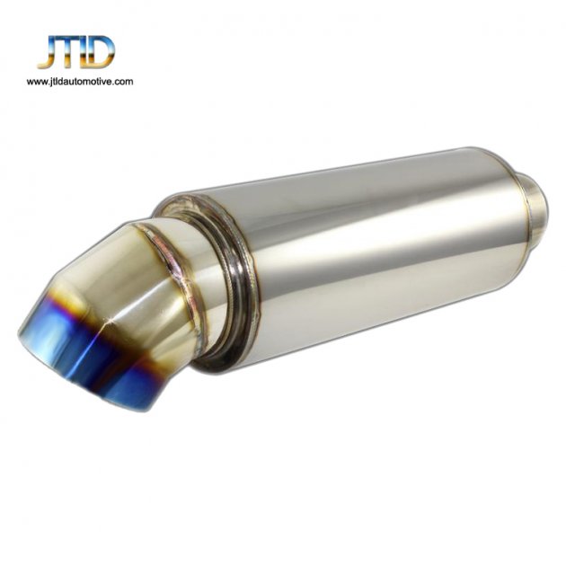 JTM-024BL Universal Titanium Stainless Steel Blue Burnt Exhaust Muffler