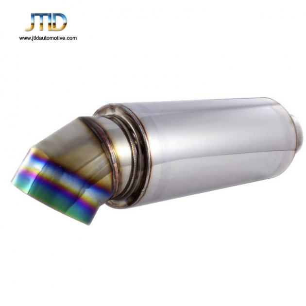 JTM-024GB Universal Titanium Stainless Steel Blue Burnt Exhaust Muffler