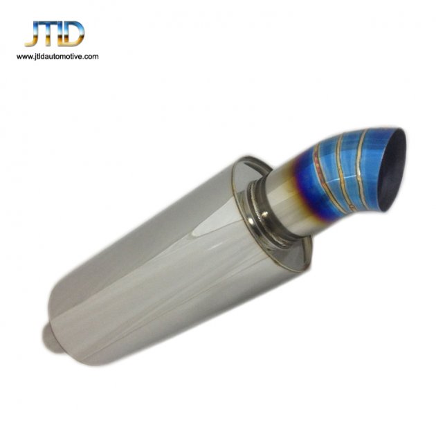 JTM-023 Universal Titanium Silencer Muffler Stainless Steel Blue burned Vehicle Muffler 