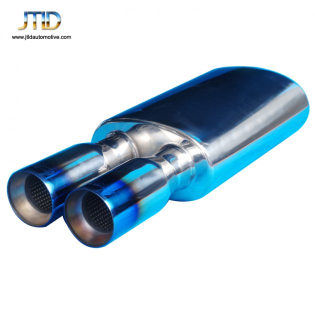 JTM-060high performance DUAL  tip Stainless steel  Exhaust Muffler 2.5" Inlet