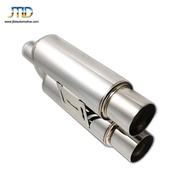 JTM-058PL High quality  Natural color polishing  Exhaust Muffler 2.5" Inlet