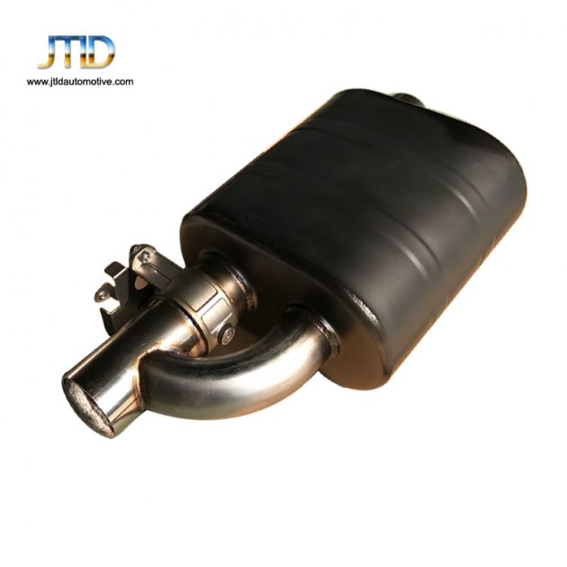 JTEVM015  Custom black Exhaust Muffler with Cutout Valve