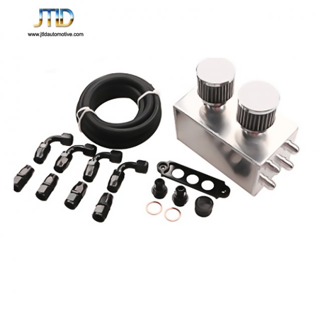 JTOC-1006 Universal 3L Aluminum Oil Catch Can Tank Fuel Tank With Breather & Filter Drain Tap