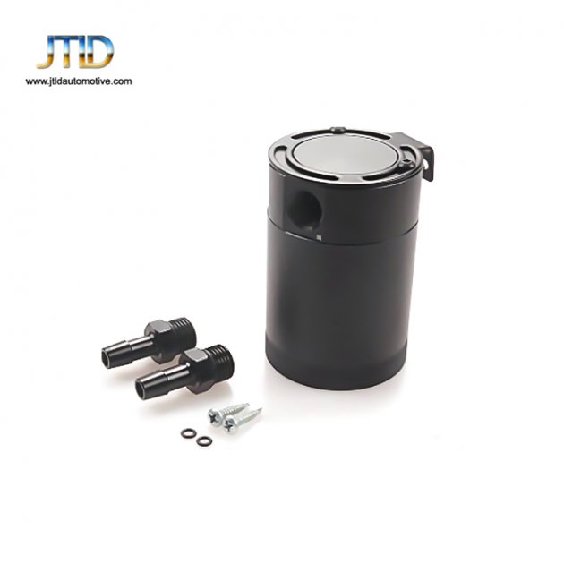 JTOC-1031 Universal Aluminum Baffled 2-Port Oil Catch Can / Tank / Air-Oil Separt