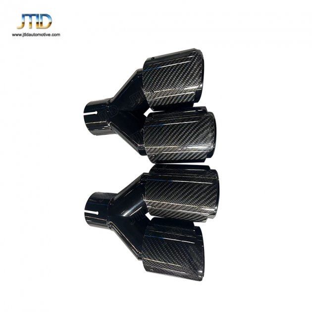 JTT-327 Black Plated Shiny Carbon Fiber Exhaust Tip 