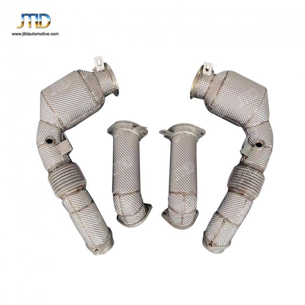 JTDBM-282 Heat Shiled Catless Front racing pipes for BMW X5 X6 X7 M60i G05 G06 G07 M60i