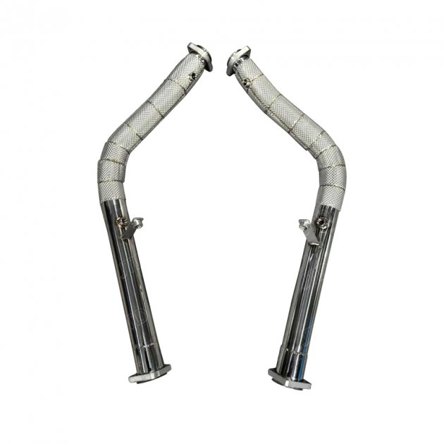 JTDBE-257 Exhaust DownPipe for 2013-2018 Mercedes G63 G63S AMG Downpipes W463 catless with heat shield
