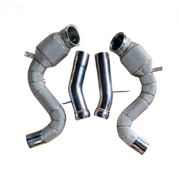 JTDBE-275 Exhaust DownPipe for 2017-2020 Mercedes S63 AMG Downpipes  W222C217 heat shiled