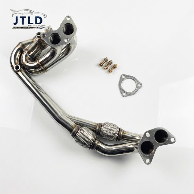 JTSU-011 Premium Stainless Steel UEL Exhaust Header for Toyota 86 Subaru BRZ GR86, 4-1 Unequal Length Manifold with Dual Flex Pipe Bellows