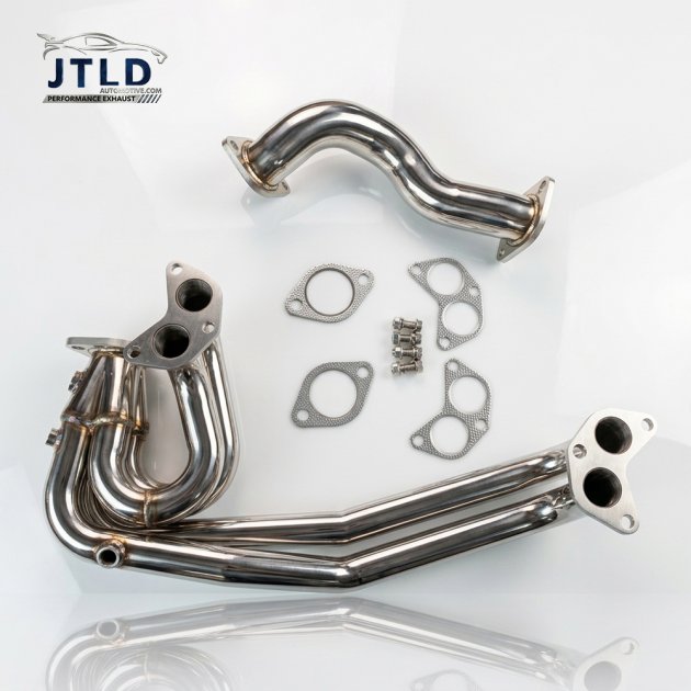 JTSU-014 High Flow 4-1 UEL Exhaust Manifold 3 Oxygen Sensor Holes De-cat Header Overpipe Set for Scion FR-S Toyota 86 GR86 BRZ 