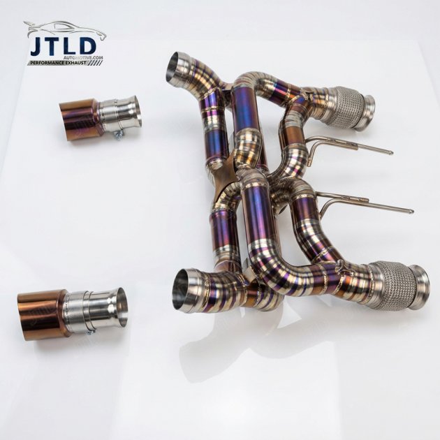 JTS-MC-077 Premium Titanium Alloy Exhaust System for McLaren 720S 4.0T V8 Double X Pipe Car Muffler Performance Race Catback Pipe Without Valve
