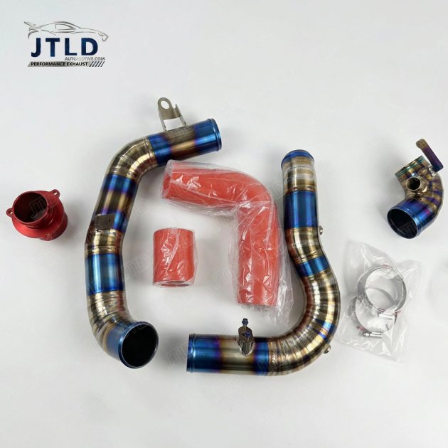 CP-VW-011 Titanium Blued Turbo Charge Discharge Pipe Kit with Muffler Delete for VW Golf MK7 GTI R Audi S3 8V TT TTS 8S EA888 Gen3 2.0T